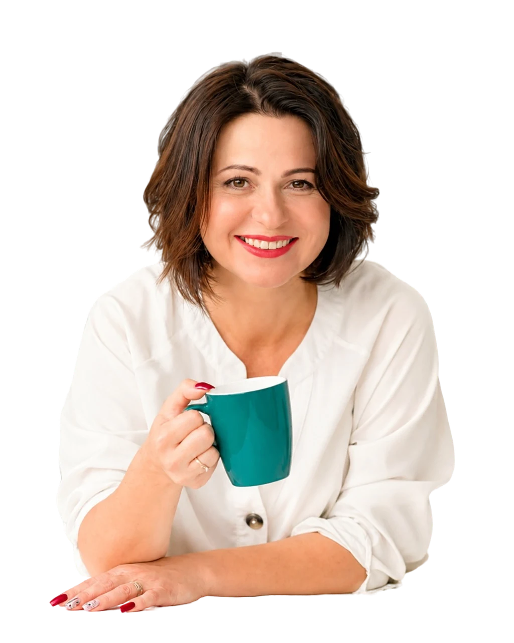 Елена Махарламова с чашкой